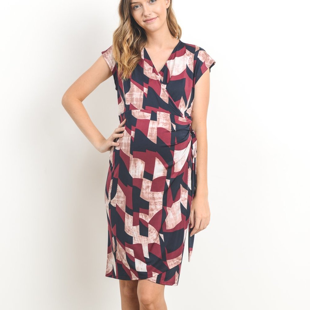 <CMD1537D> Adjustable Tie Wrap Maternity Dress